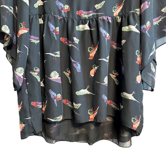 ASOS Colorful Bird Novelty Print Flowy Blouse Top NWT Size 8 - Picture 5 of 11